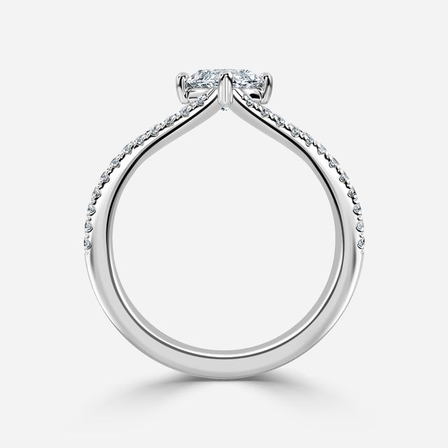 Naveya Split Shank White Gold Pavé Engagement Ring