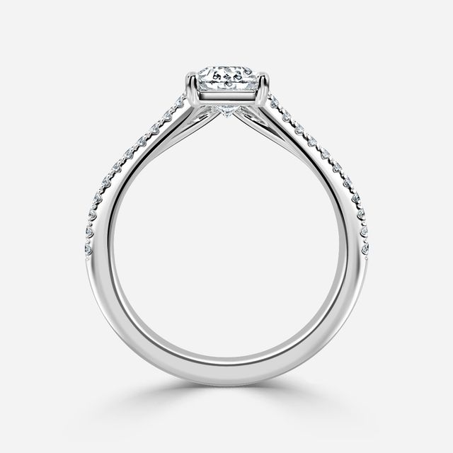 Naveya Split Shank White Gold Pavé Engagement Ring
