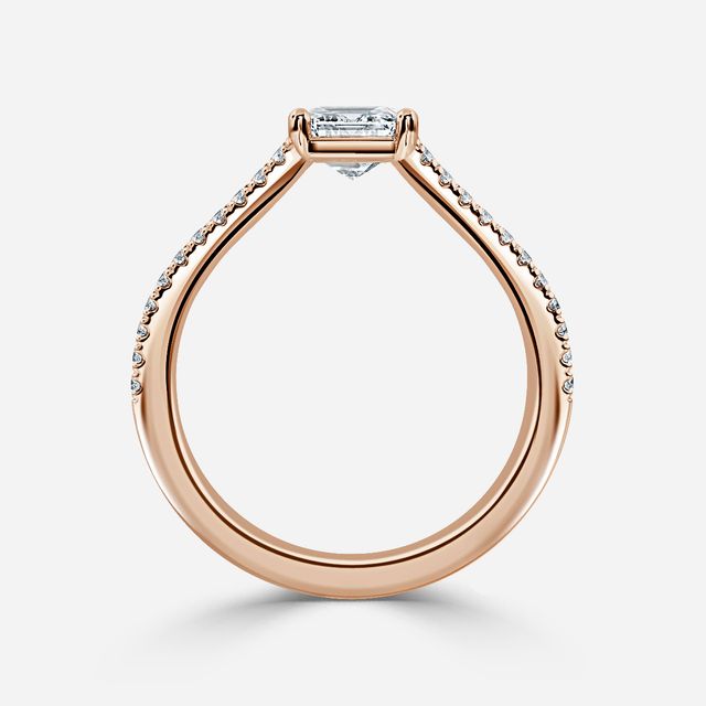 Naveya Split Shank Rose Gold Pavé Engagement Ring