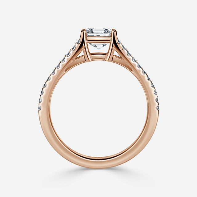 Naveya Split Shank Rose Gold Pavé Engagement Ring