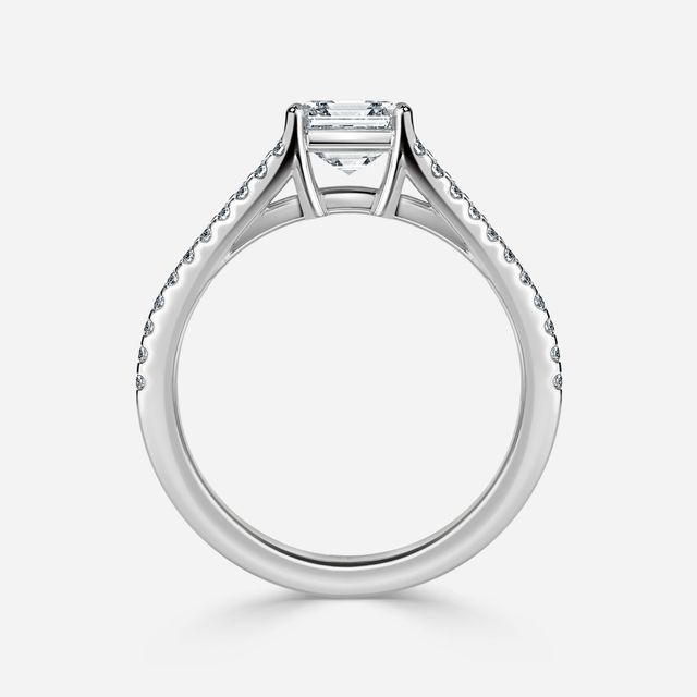 Naveya Split Shank White Gold Pavé Engagement Ring