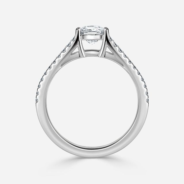 Naveya Split Shank White Gold Pavé Engagement Ring
