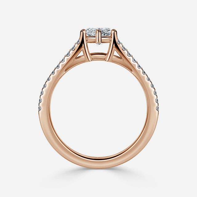 Naveya Split Shank Rose Gold Pavé Engagement Ring