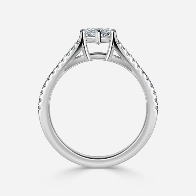 Naveya Split Shank Platinum Pavé Engagement Ring