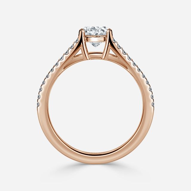 Naveya Split Shank Rose Gold Pavé Engagement Ring