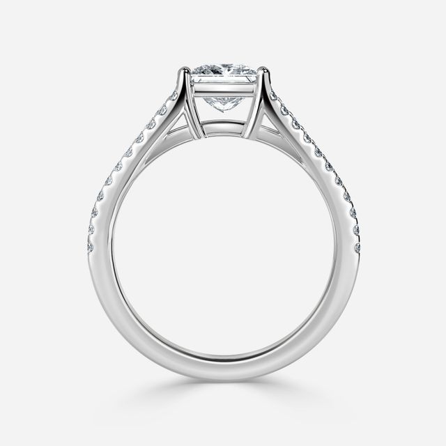 Naveya Split Shank White Gold Pavé Engagement Ring
