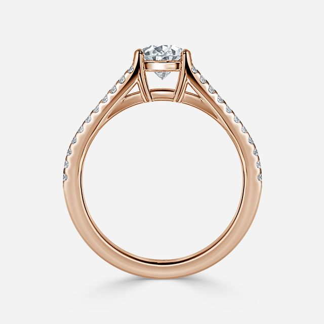 Naveya Split Shank Rose Gold Pavé Engagement Ring