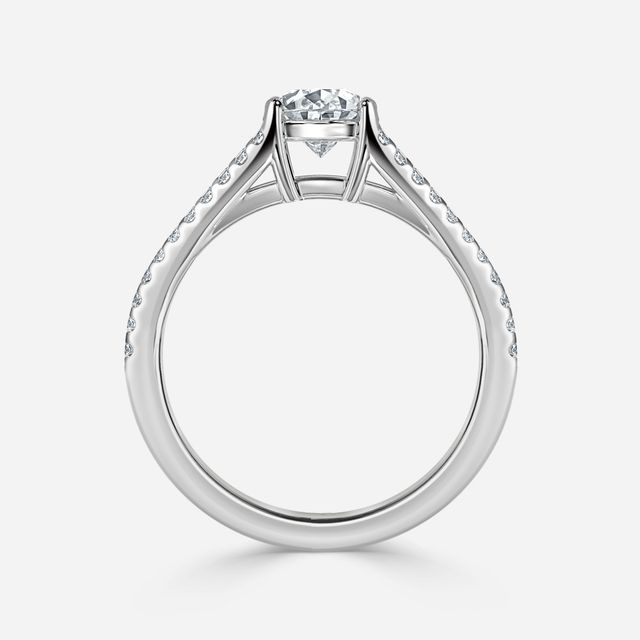 Naveya Split Shank Platinum Pavé Engagement Ring