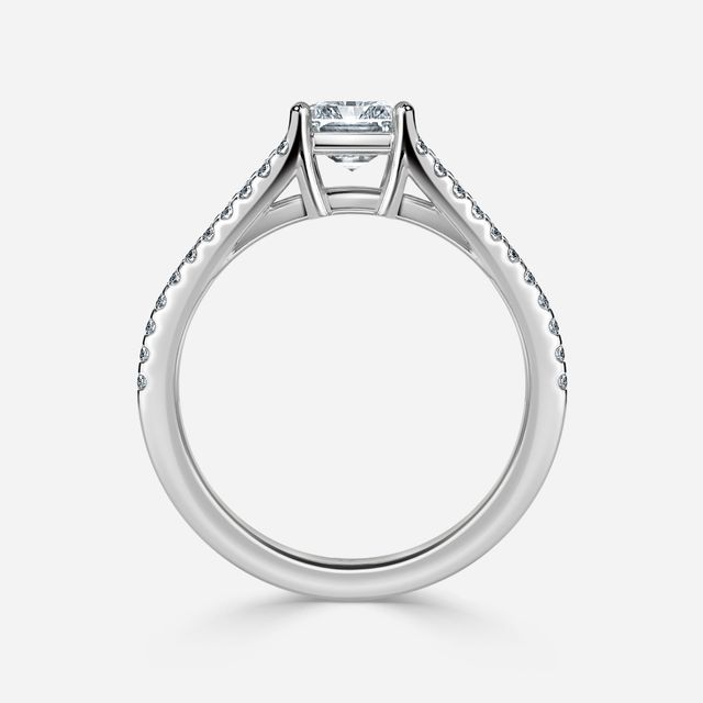 Naveya Split Shank Platinum Pavé Engagement Ring