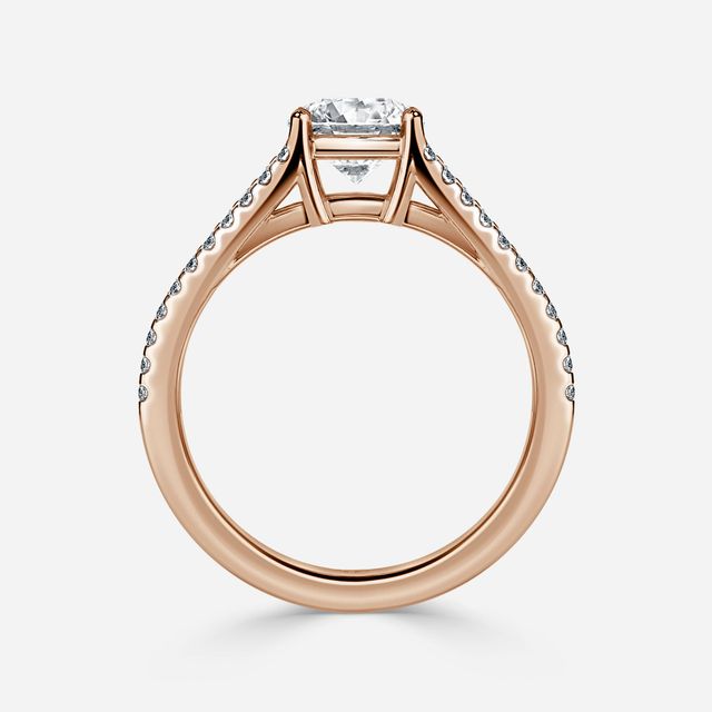 Naveya Split Shank Rose Gold Pavé Engagement Ring