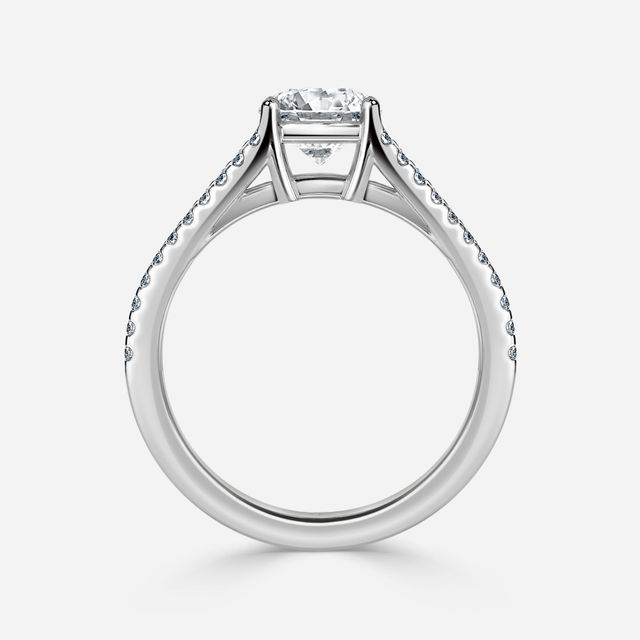 Naveya Split Shank White Gold Pavé Engagement Ring