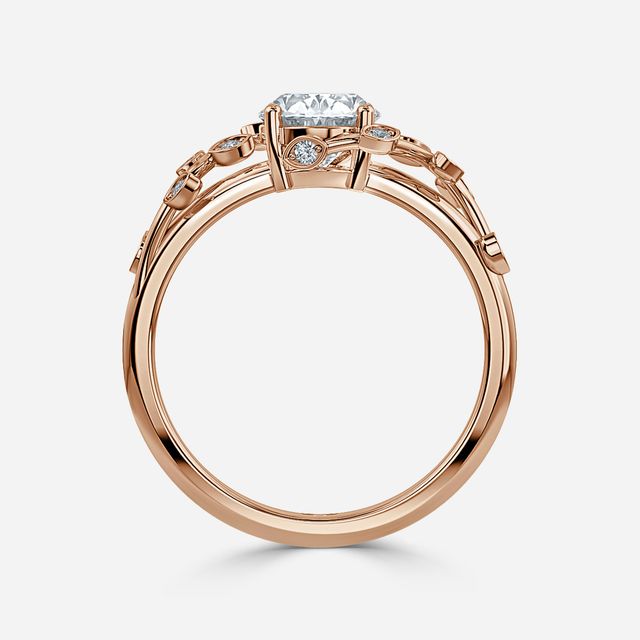 Secret Garden Rose Gold Flower Engagement Ring