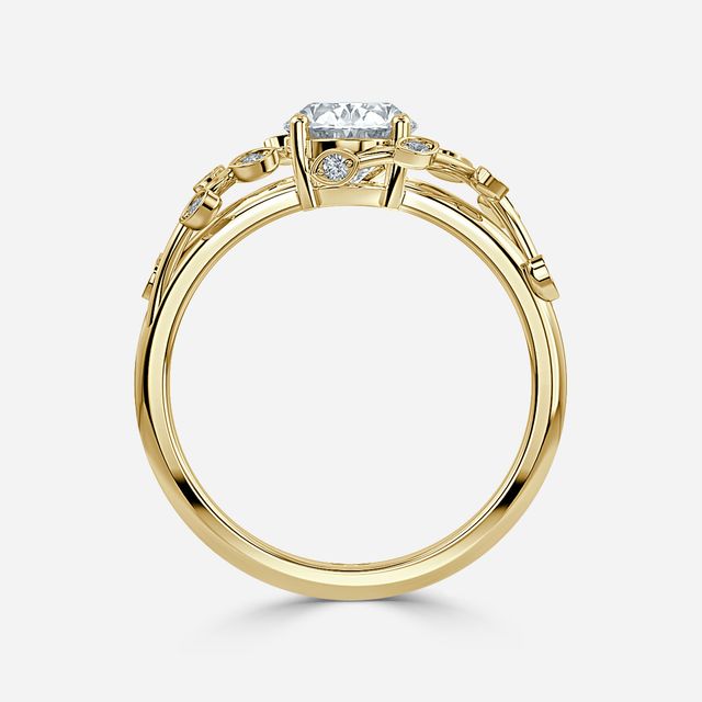 Secret Garden Yellow Gold Flower Engagement Ring