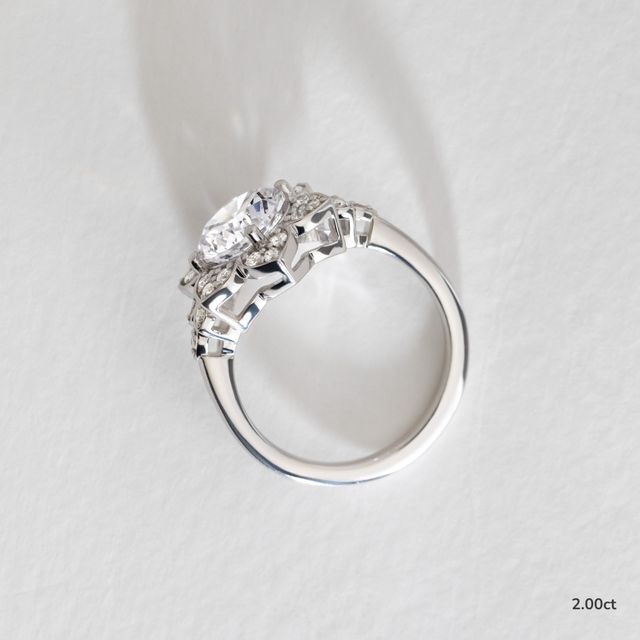 Jasmine Platinum Flower Engagement Ring