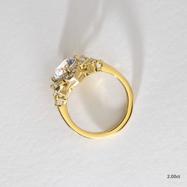 Jasmine Yellow Gold Flower Engagement Ring