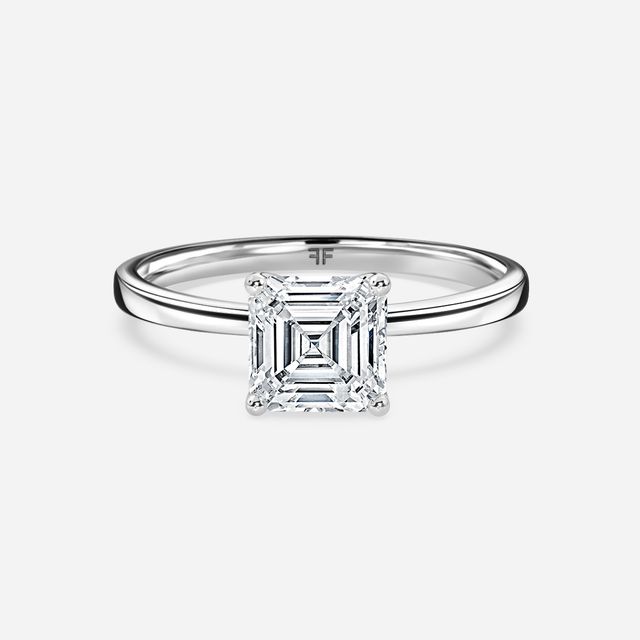 Ayania Platinum Lotus Tappered Engagement Ring