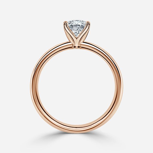 Ayania Rose Gold Lotus Tappered Engagement Ring