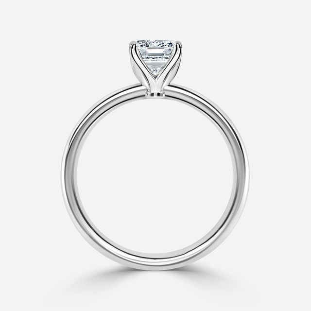 Ayania Platinum Lotus Tappered Engagement Ring