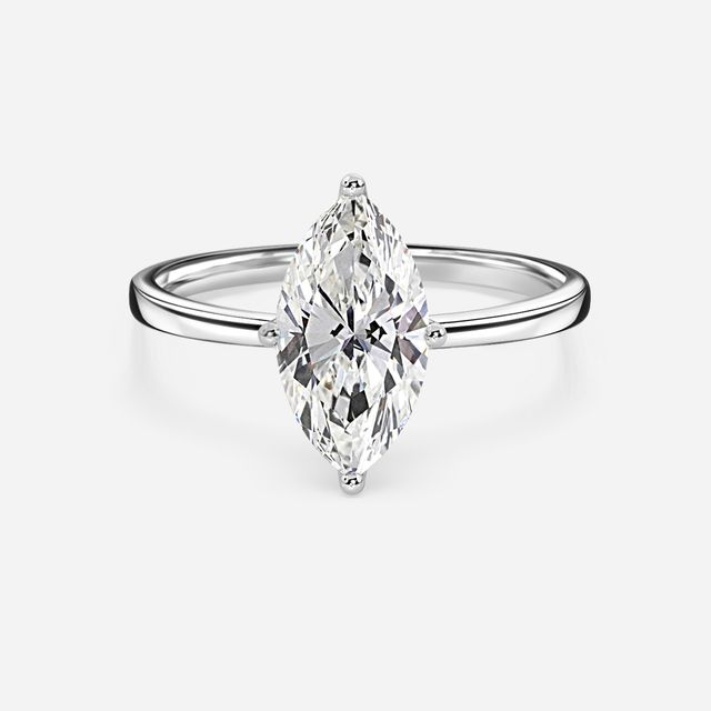 Ayania Platinum Lotus Tappered Engagement Ring