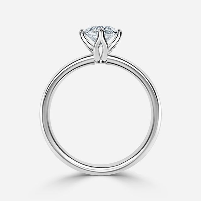 Ayania Platinum Lotus Tappered Engagement Ring