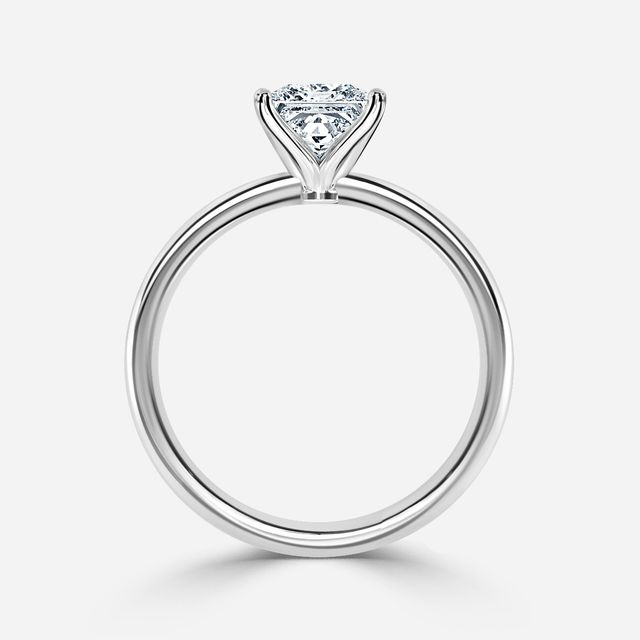 Ayania Platinum Lotus Tappered Engagement Ring