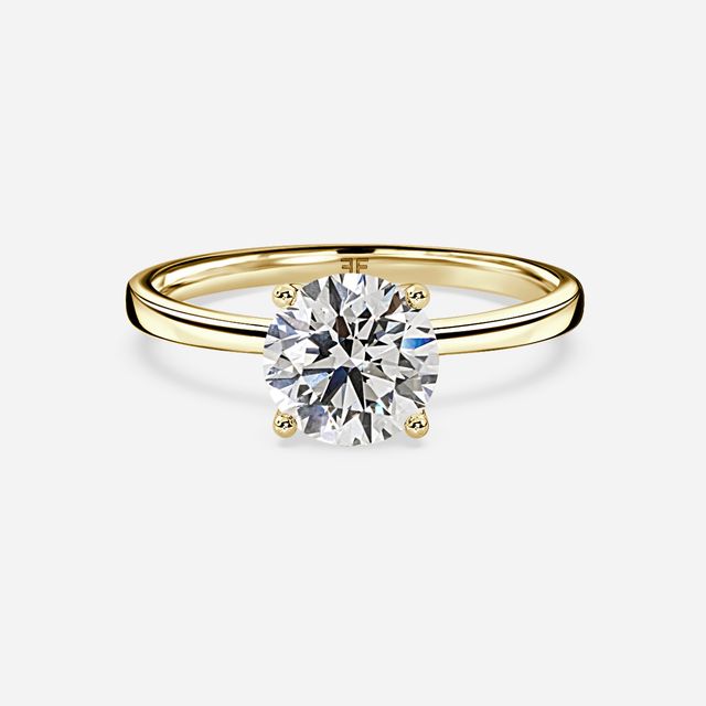 Ayania Yellow Gold Lotus Tappered Engagement Ring