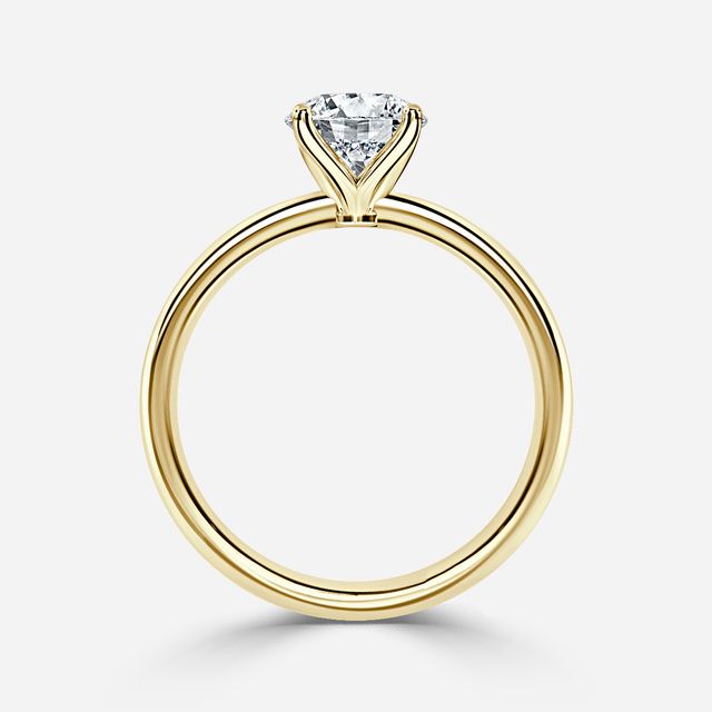Ayania Yellow Gold Lotus Tappered Engagement Ring