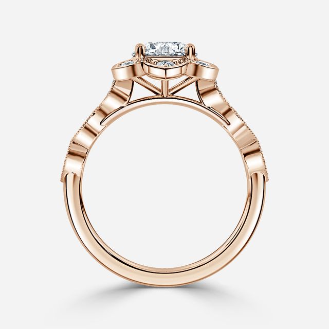Dianella Rose Gold Flower Engagement Ring