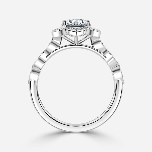 Dianella White Gold Flower Engagement Ring