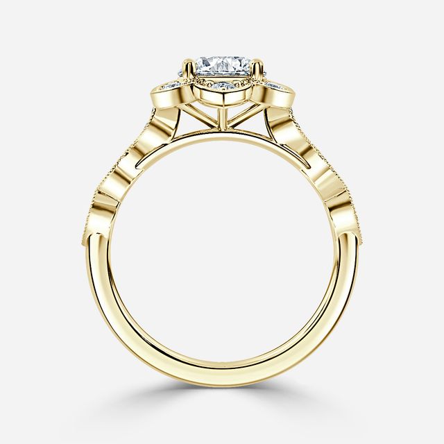 Dianella Yellow Gold Flower Engagement Ring