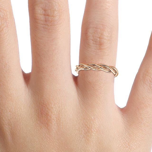 Frida Rose Gold Entwined Wedding Ring