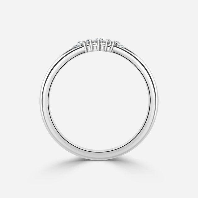 Lune White Gold Shaped Wedding Ring