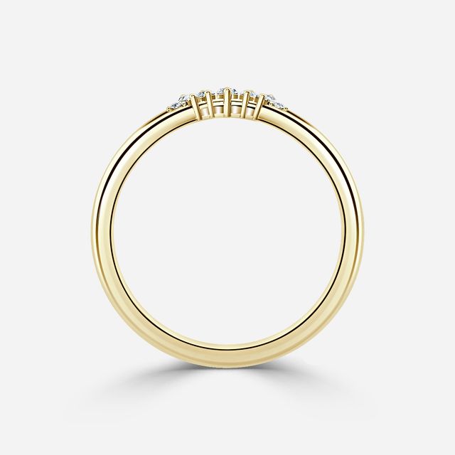 Lune Yellow Gold Shaped Wedding Ring