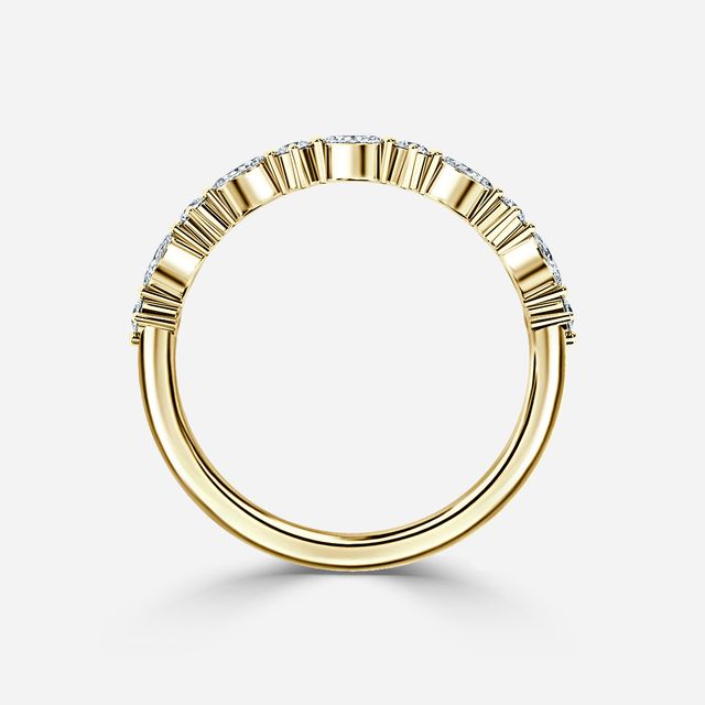 Mia Yellow Gold Round And Marquise Diamond Eternity Ring