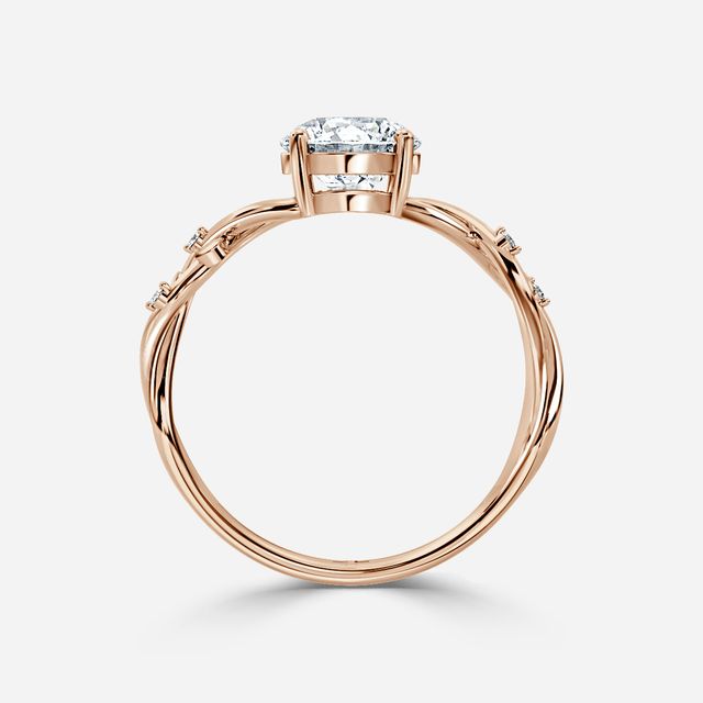 Nàdair Rose Gold Flower Engagement Ring