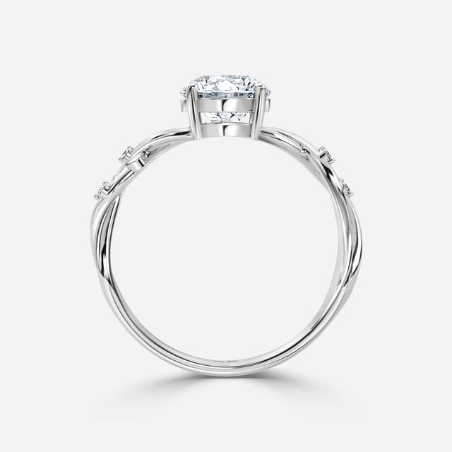 Nàdair Platinum Flower Engagement Ring