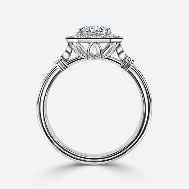 Astaire Platinum Milgrain Vintage Engagement Ring