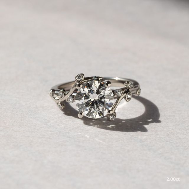 Secret Garden Platinum Flower Engagement Ring
