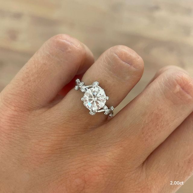 Secret Garden Platinum Flower Engagement Ring