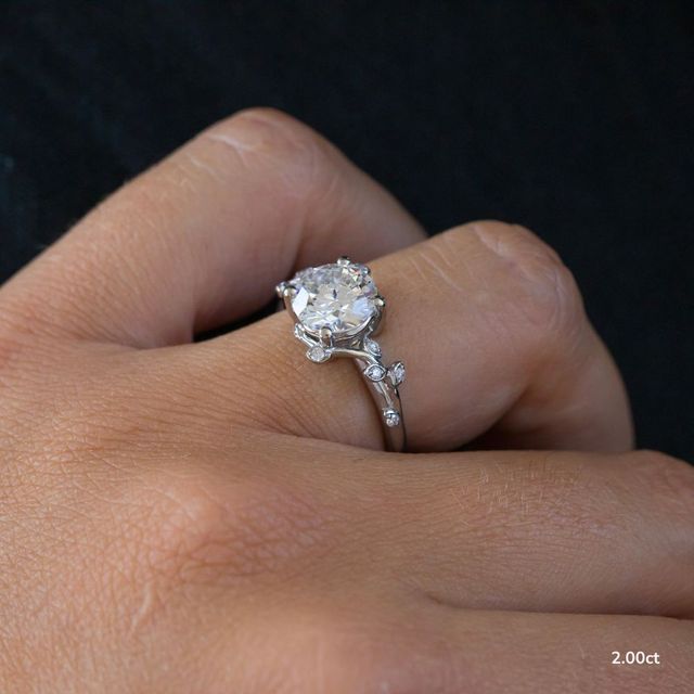 Secret Garden Platinum Flower Engagement Ring