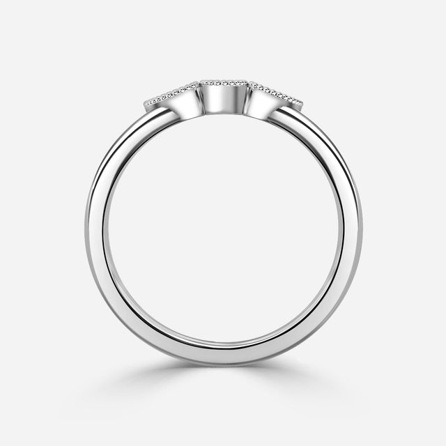 Pear Trilogy Miligrain Platinum Wedding Ring