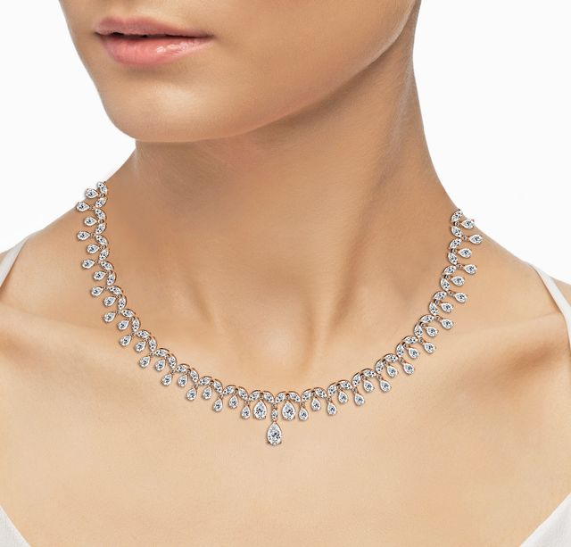 Pear Diamond Necklace In Rose Gold