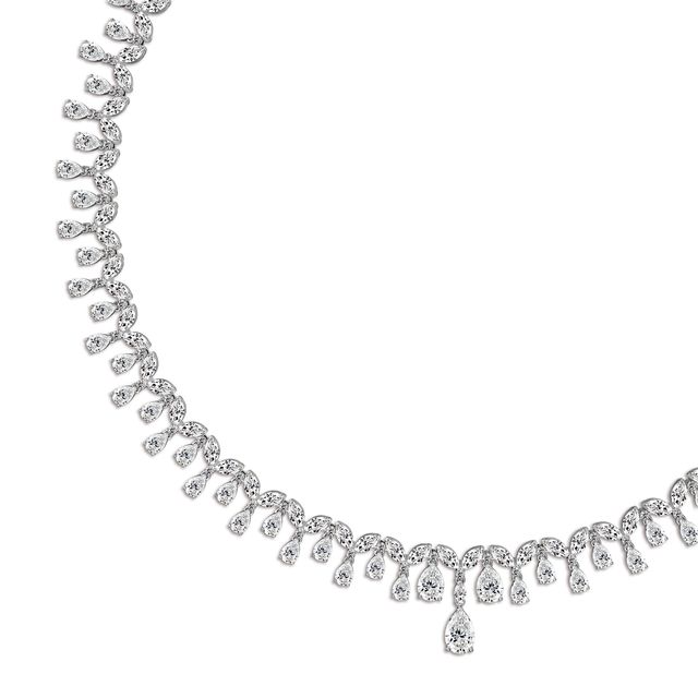 Pear Diamond Necklace In White Gold