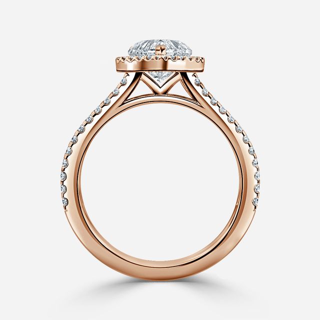 Rose Gold Lana Split Shank Halo Engagement Ring