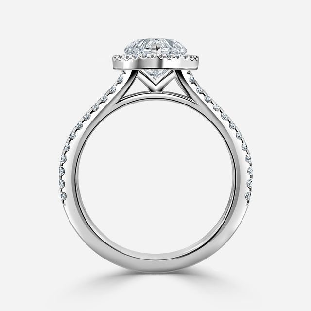 White Gold Lana Split Shank Halo Engagement Ring