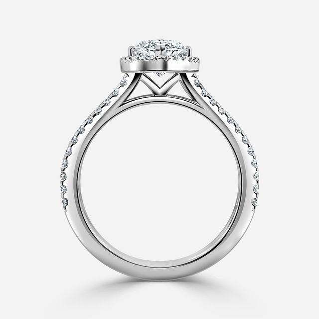 Platinum Lana Split Shank Halo Engagement Ring