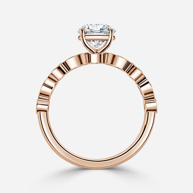 Aladria Rose Gold Bezel Set Engagement Ring