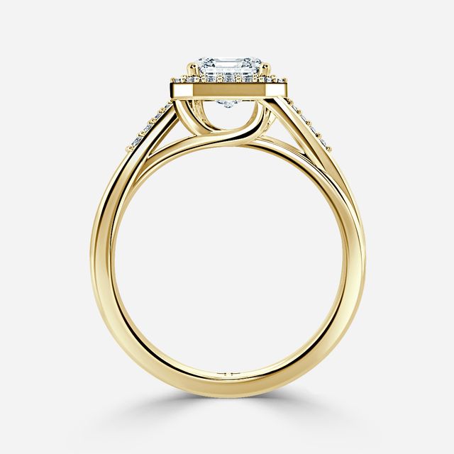Rigel Yellow Gold Twisted Halo Engagement Ring