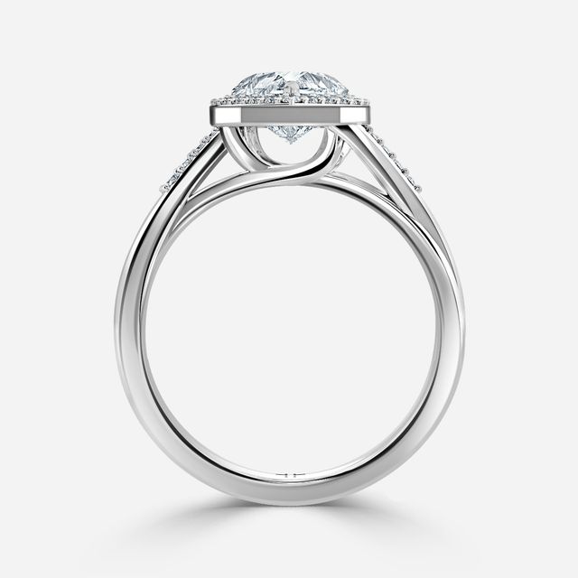 Rigel White Gold Twisted Halo Engagement Ring
