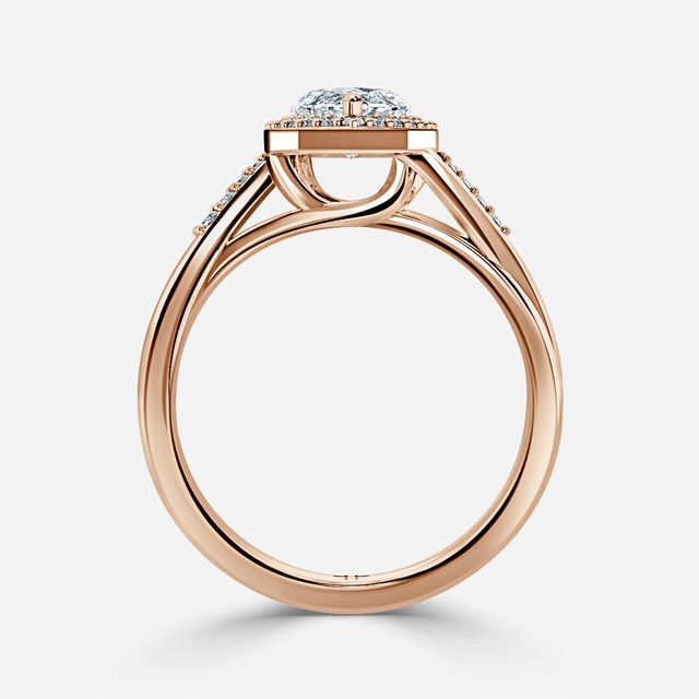 Rigel Rose Gold Twisted Halo Engagement Ring